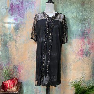 NWOT📌 Elegant Dress with Lace Gold Black
